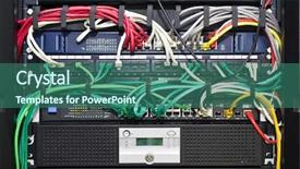  Presentation with high tech - Presentation with ict - color coded and neatly bracketed background and a ocean colored foreground