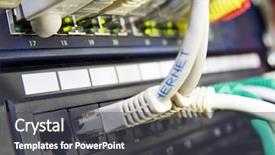  Presentation with ethernet - Amazing presentation theme having ict - ethernet switch and patch panel backdrop and a dark gray colored foreground