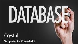  Presentation with database - Audience pleasing presentation theme consisting of ict - hand writing the text database backdrop and a dark gray colored foreground