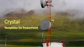  Presentation with station - Beautiful presentation theme featuring ict - moody icelandic landscape backdrop and a tawny brown colored foreground