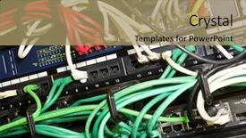  Presentation with telecommunications - Presentation theme with ict - network switch power over ethernet background and a coral colored foreground