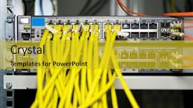  Presentation with server - Presentation having ict - server configuration connecting web servers background and a gold colored foreground