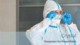  Presentation with icu nurse - Beautiful PPT theme featuring icu-doctor-or-nurse backdrop and a sky blue colored foreground