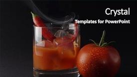  Presentation with tomato juice - Audience pleasing PPT theme consisting of icy hot cocktail with tomato backdrop and a black colored foreground