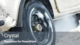  Presentation with stuck - Audience pleasing PPT layouts consisting of icy road - car got stuck backdrop and a ocean colored foreground