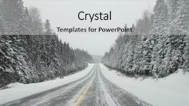  Presentation with road saftey seatbelt - PPT layouts enhanced with icy road with fir full background and a light gray colored foreground