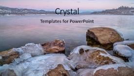  Presentation with dawn - PPT theme enhanced with icy shores of horsetooth reservoir background and a light blue colored foreground