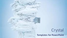  Presentation with trail - Audience pleasing slide deck consisting of icy-signpost-on-touristic-hiking backdrop and a sky blue colored foreground