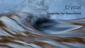  Presentation with winter river - Beautiful PPT theme featuring icy-waters-of-a-winter backdrop and a teal colored foreground