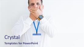  Presentation with business card - Amazing PPT layouts having id - middle age business man wearing backdrop and a sky blue colored foreground