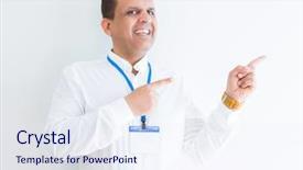  Presentation with business card - Slide deck consisting of id - middle age business man wearing background and a sky blue colored foreground