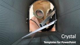  Presentation with bad news - Slides with id fraud a nuclear holocaust background and a dark gray colored foreground