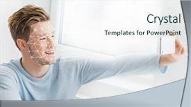  Presentation with face recognition - Presentation consisting of id security facial recognition future background and a sky blue colored foreground