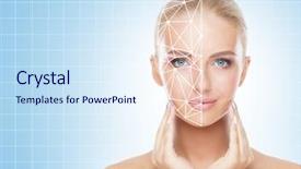  Presentation with face recognition - Amazing presentation theme having id security facial recognition future backdrop and a sky blue colored foreground