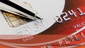  Presentation with chip - Presentation enhanced with id theft - close-up of credit card background and a red colored foreground