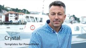  Presentation with sea port - Beautiful theme featuring idade antiga - handsome man outdoor male portrait backdrop and a light blue colored foreground