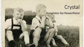  Presentation with fifties - Slides enhanced with idade antiga - vintage photo of brothers fifties background and a soft green colored foreground