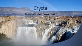  Presentation with winter ice - Beautiful presentation theme featuring dam at shoshone falls idaho backdrop and a teal colored foreground