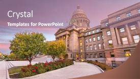  Presentation with idaho - Colorful PPT theme enhanced with idaho state capitol building backdrop and a gray colored foreground