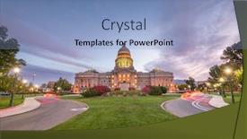  Presentation with idaho - Audience pleasing presentation theme consisting of idaho state capitol building backdrop and a light blue colored foreground