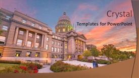  Presentation with idaho - Amazing slide set having idaho-state-capitol-building backdrop and a teal colored foreground