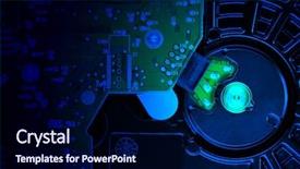  Presentation with hard disk - Audience pleasing theme consisting of ide hard disk drive close backdrop and a navy blue colored foreground