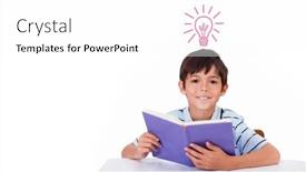  Presentation with pupil - Amazing presentation having idea and innovation graphic against cute pupil reading backdrop and a white colored foreground