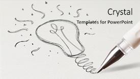  Presentation with bulb - Slide set featuring idea bulb on white paper background and a light gray colored foreground