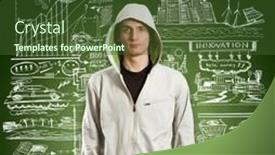  Presentation with idea - Amazing presentation theme having idea-concept-male-looking backdrop and a tawny brown colored foreground