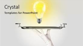  Presentation with light bulb idea invention presenter - Slides having idea concept using a bulb background and a soft green colored foreground