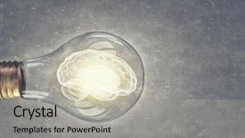  Presentation with bulb brain - Colorful slide set enhanced with idea concept with brain inside backdrop and a light gray colored foreground