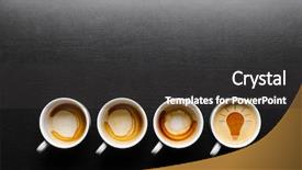  Presentation with big idea - Colorful slide set enhanced with idea empty and full cups backdrop and a dark gray colored foreground