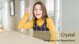  Presentation with idea - Audience pleasing slides consisting of idea exited and happy number backdrop and a yellow colored foreground