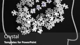  Presentation with jigsaw - PPT layouts consisting of idea-generation-concept-with-jigsaw background and a dark gray colored foreground