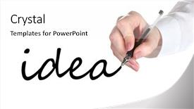  Presentation with idea - Theme featuring idea hand writing on transparent board background and a white colored foreground