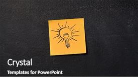  Presentation with alternative energy idea light bulb - PPT theme consisting of idea icon on the blackboard background and a dark gray colored foreground