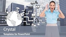  Presentation with stylish peacock feather - Cool new PPT theme with epoca romanticismo - red gift box with bow backdrop and a violet colored foreground