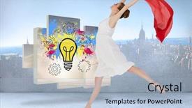  Presentation with dance beautiful couple dancing ballroom - PPT layouts with idea innovation agility - young beautiful female dancer background and a light blue colored foreground