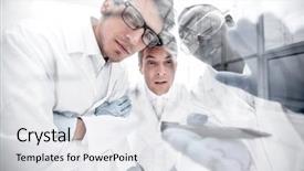  Presentation with group - Audience pleasing slides consisting of idea lab - close up a group backdrop and a light gray colored foreground