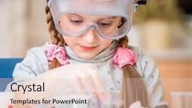  Presentation with flasks - Slide deck having idea lab - happy little girl with flasks background and a lemonade colored foreground