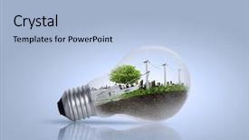  Presentation with solar light - Amazing slide deck having idea light bulb alternative energy backdrop and a light blue colored foreground