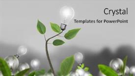  Presentation with energy generation - Colorful theme enhanced with idea light bulb alternative energy backdrop and a light gray colored foreground