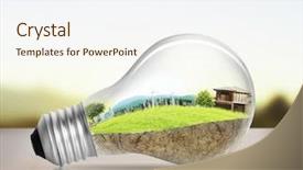  Presentation with alternative energy - Amazing PPT theme having idea light bulb alternative energy backdrop and a cream colored foreground