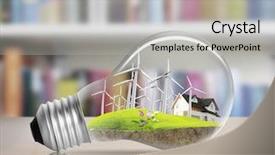  Presentation with alternative energy idea light bulb - PPT theme with idea light bulb alternative energy background and a  colored foreground