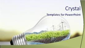  Presentation with alternative energy idea light bulb - Amazing presentation design having idea light bulb alternative energy backdrop and a sky blue colored foreground
