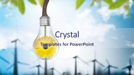  Presentation with energy generation - Presentation consisting of idea light bulb alternative energy background and a sky blue colored foreground