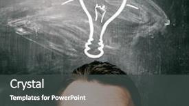  Presentation with chalk board - Colorful theme enhanced with idea man is looking up backdrop and a dark gray colored foreground