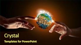  Presentation with creation - Presentation theme enhanced with idea of earth creation mixed background and a  colored foreground