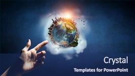  Presentation with creation - Slide set featuring idea of earth creation mixed background and a ocean colored foreground