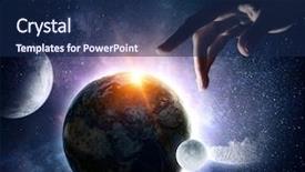  Presentation with creation - Colorful presentation enhanced with idea of earth creation mixed backdrop and a navy blue colored foreground